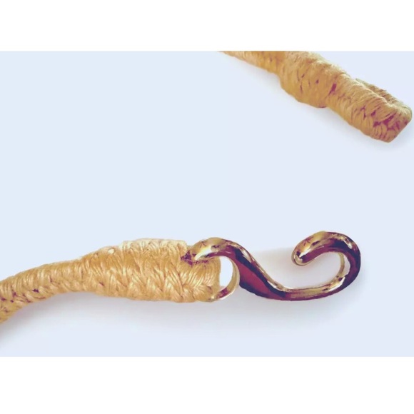 🪸RHEA🪸 LEATHER WOOD BEADS JUTE STRETCH HOOK LOOP VTG BOHO SOUTHWESTERN BELT🏜️ - Picture 11 of 11